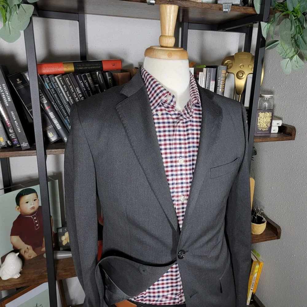 Banana Republic Men's‎ Sport Blazer Charcoal LANIFICIO WOOL Modern Fit Size 38R